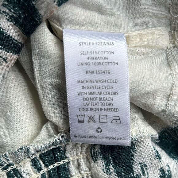 Evereve Medium Wrap V Neck Blouse Cream Green - Picture 6 of 9